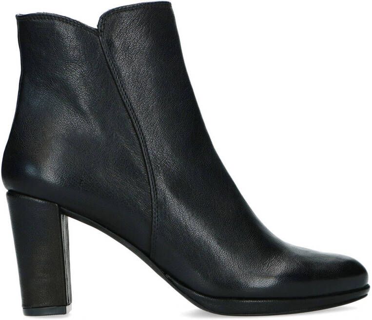 Manfield leren enkellaarzen zwart