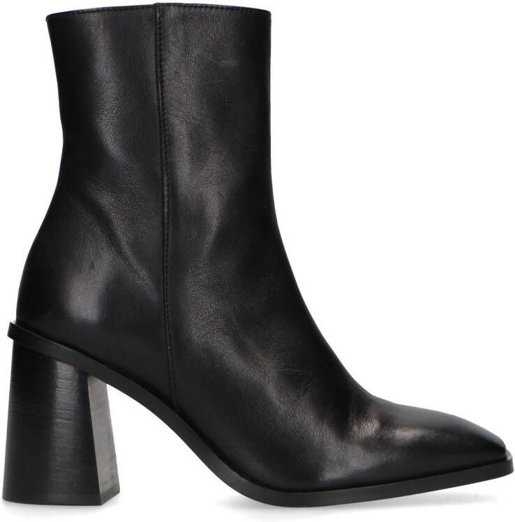 Manfield leren enkellaarzen zwart