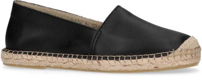 Manfield leren espadrilles zwart