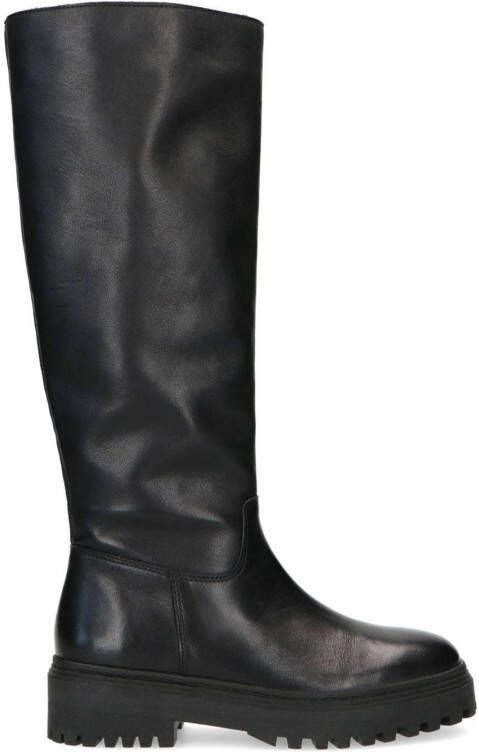 Manfield leren laarzen zwart