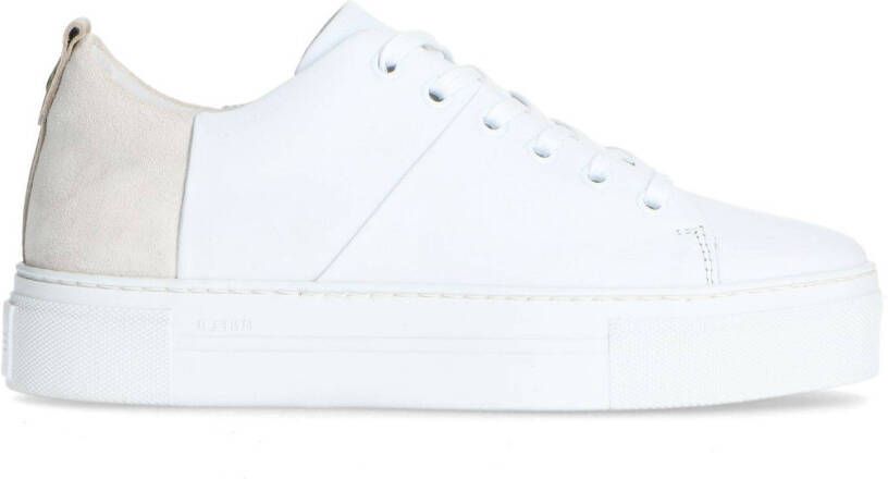 Manfield leren plateau sneakers wit