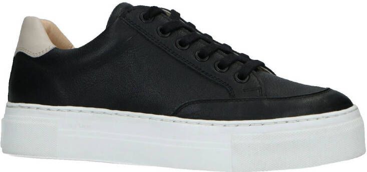 Manfield leren plateau sneakers zwart