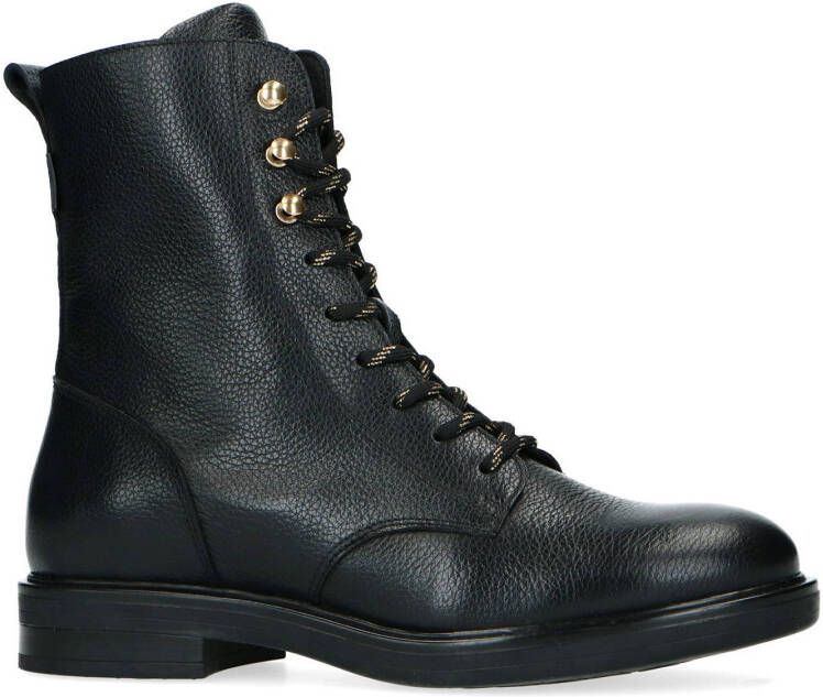 Manfield leren veterboots zwart