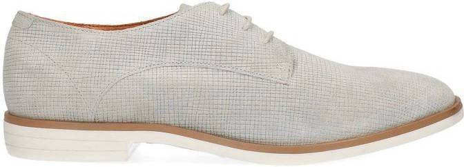 Manfield suède veterschoenen lichtgrijs