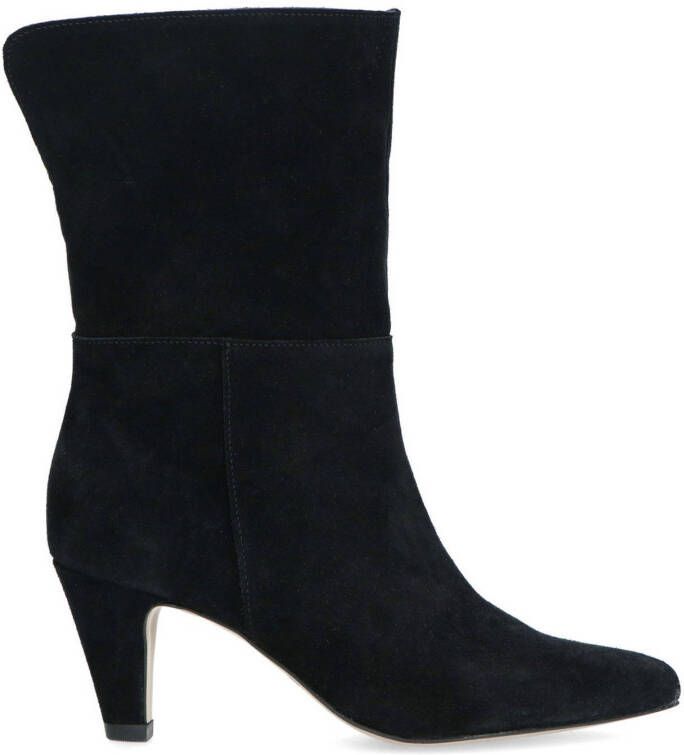 Manfield suède enkellaarzen zwart