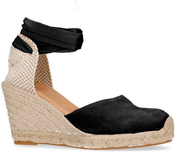 Manfield suède espadrilles zwart