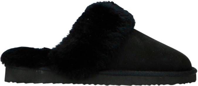 Manfield suÃ¨de pantoffels zwart