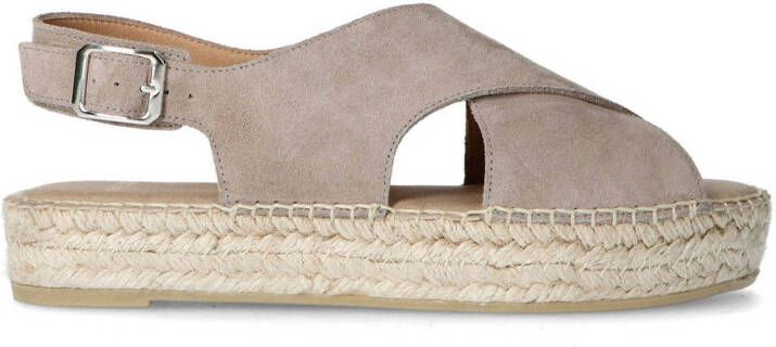 Manfield suède sandalen grijs