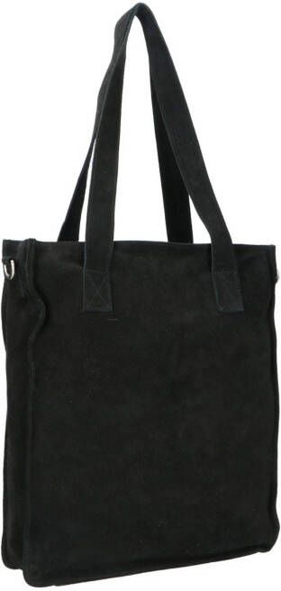 Manfield suède shopper zwart