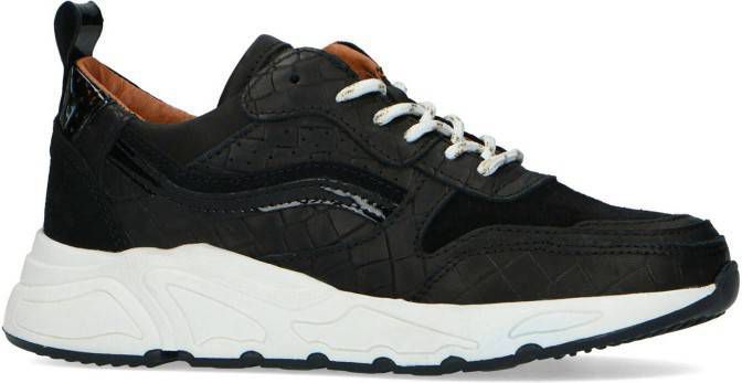 Manfield suède sneakers zwart