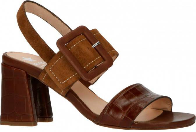 Maripe 30428 leren sandalettes crocoprint bruin