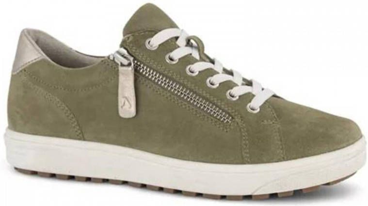 Medicus leren veterschoenen olijfgroen