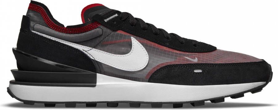 Nike Waffle One sneakers transparant zwart/rood