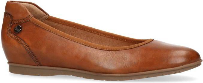 No Stress leren ballerina's cognac