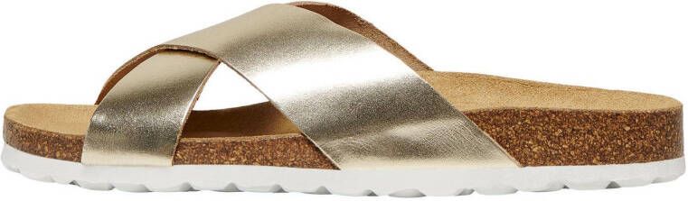 ONLY ONLMADISON 1 leren slippers goud