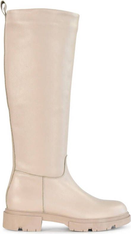 PS Poelman Sophie leren laarzen beige