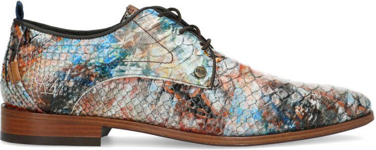 Rehab Greg Snake leren sneakers bruin/multi