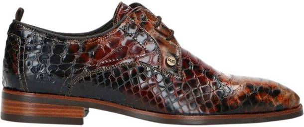 Rehab leren veterschoenen slangenprint bruin