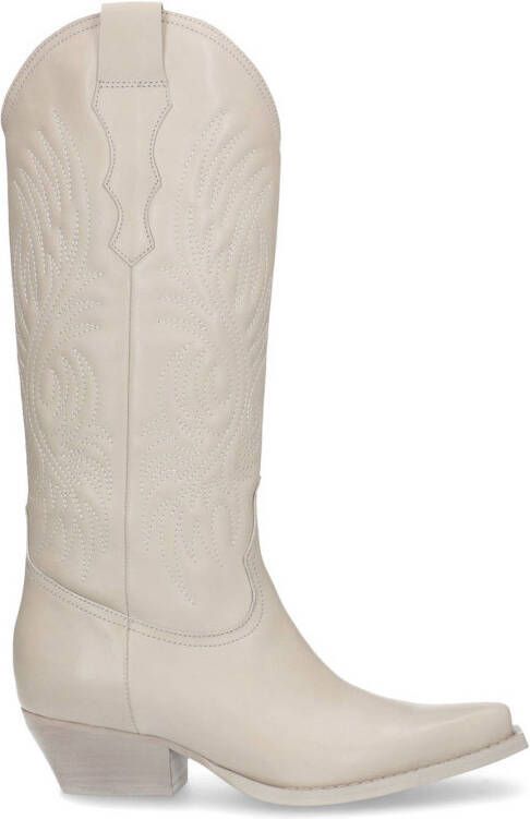 Sacha leren cowboylaarzen off white