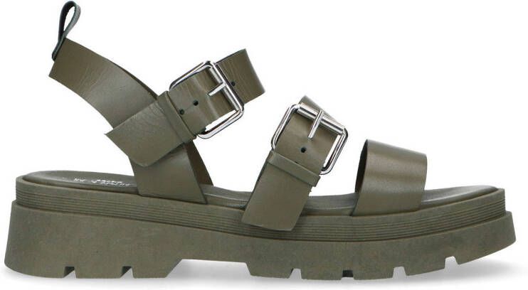 Sacha leren sandalen groen