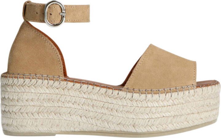 Sacha suède plateau sandalen beige