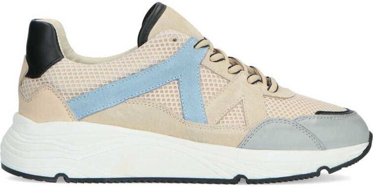 Sacha suède sneakers ecru/blauw