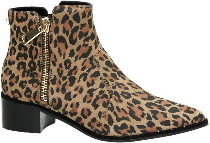 Steve Madden Dylles suède enkellaarzen met panterprint Panterprint laarzen online kopen | Fashionchick.nl