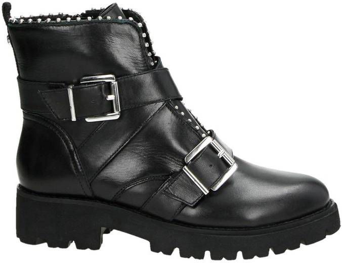Steve Madden Hoofy rits & gesloten boots zwart Steve Madden Leren laarzen met studs, model 'Hoofy' in Zwart