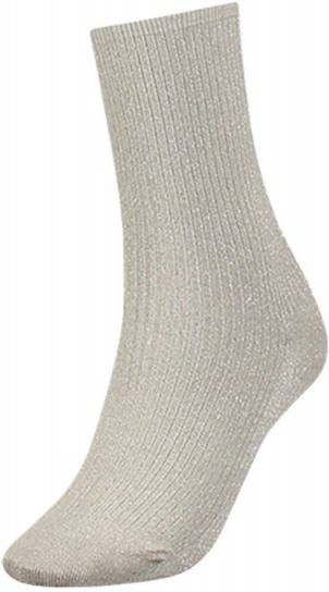 Tommy Hilfiger lurex sokken zilverkleurig