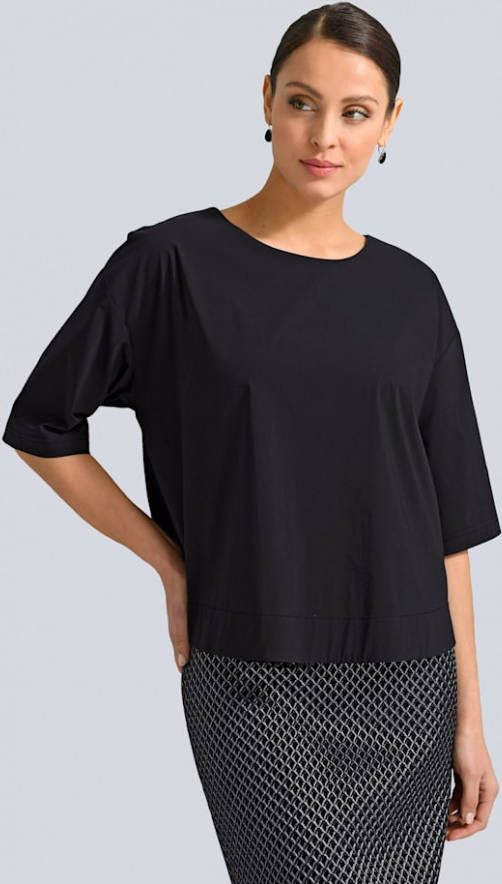 alba moda Blouse in trendy boxy model Zwart