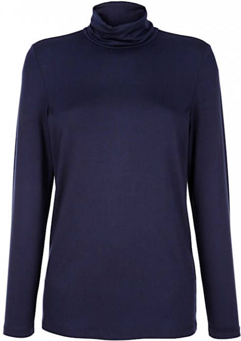 alba moda Colshirt van elastische jersey Marine