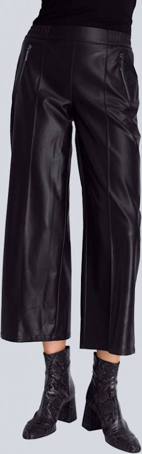alba moda Culotte van modieus imitatieleer Zwart