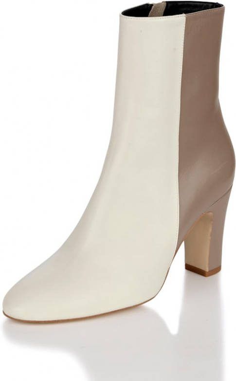 alba moda Enkellaarsje bicolor Taupe/Wit