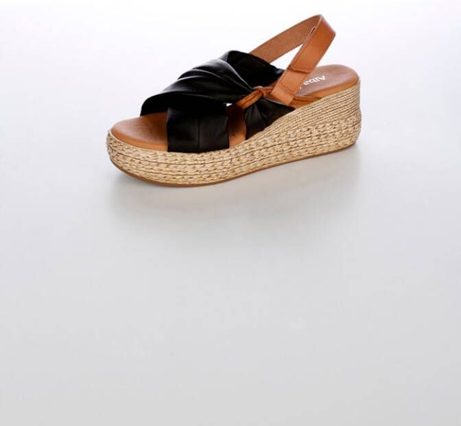 alba moda Sandaaltje extra zacht Zwart/Cognac