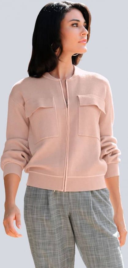 alba moda Vestje Laag aangezette mouwen Roze