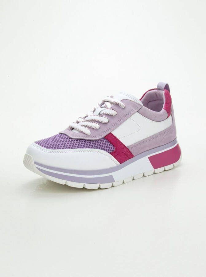 Caprice Sneaker in een harmonieuze kleurencombinatie Lila/Pink/Wit